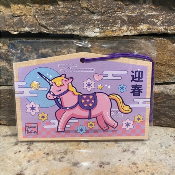NWT yume twins susbscription box exclusive ema plaque decoration unicorn - Picture 1 of 2
